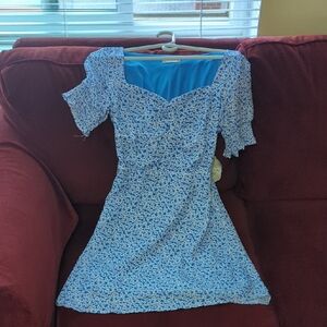 Altar'd State Blue Floral Mini Dress